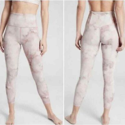 ATHLETA High Rise Elation 7/8 Snow Dye Rosario Pink Athletic Leggings Size Small